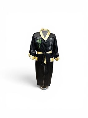 Black and Gold dragon kimono Robe- reversible